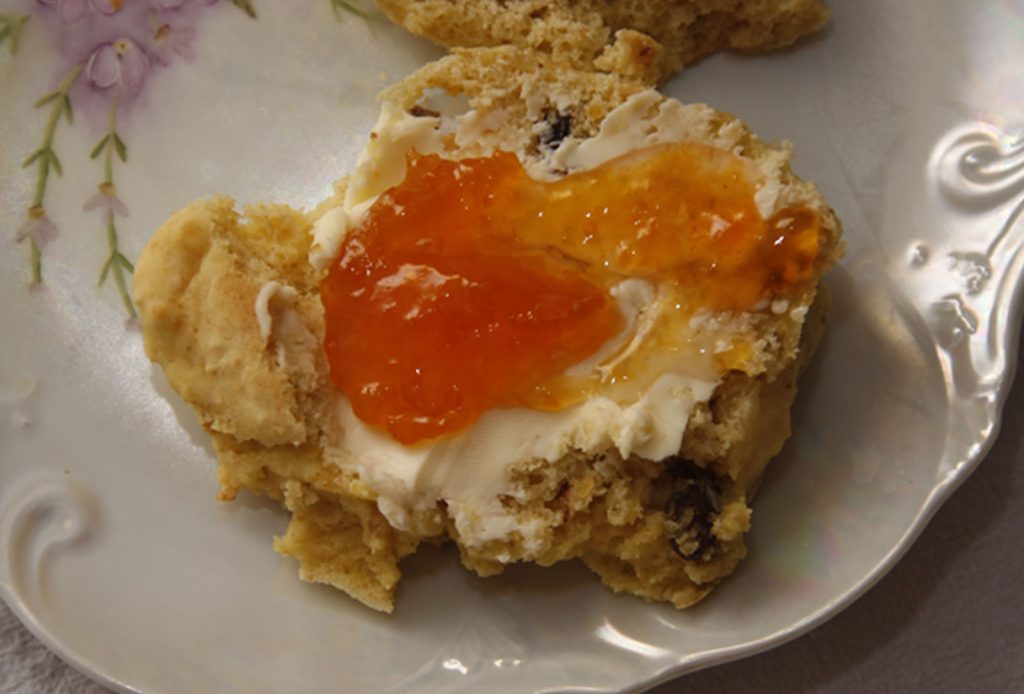 Tea Biscuits with Butter and Apricot Jam