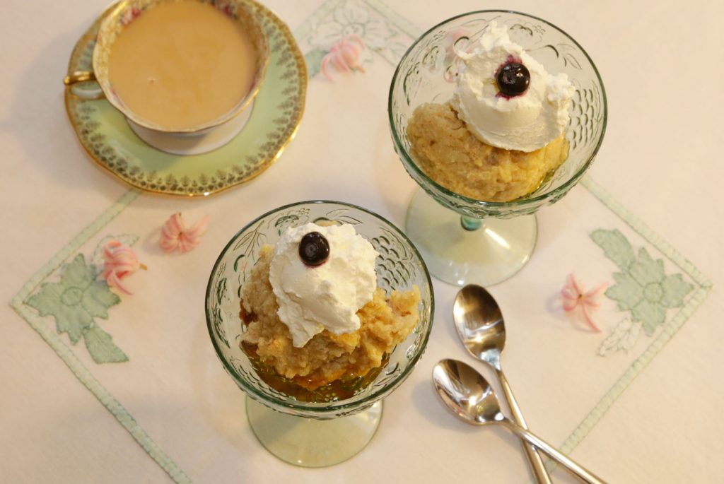 Cinnamon Rice Pudding with Maple Syrup and Cream