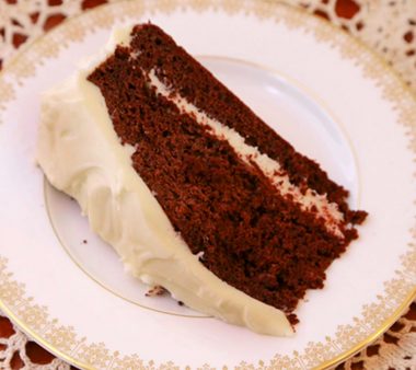 A slice of gluten free Red Velvet Cake