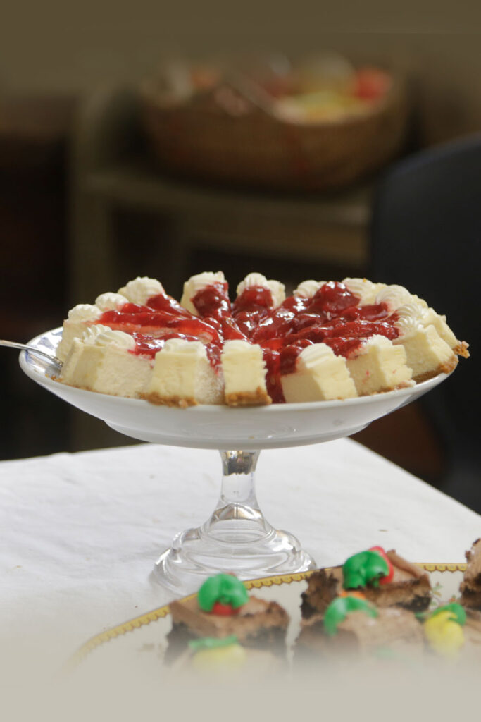 New York Cheesecake with Cherries on top