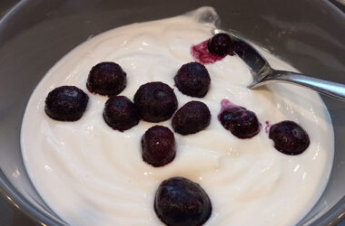 Kefir Cream with Blueberries