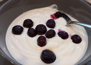 Kefir Cream with Blueberries