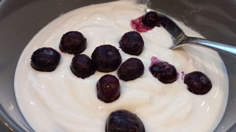 Kefir Cream with Blueberries